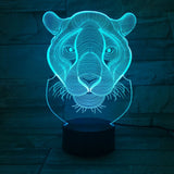 Lampe 3D Lionne bleue