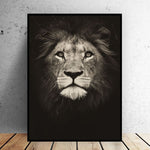 Tableau Lion Vieillit toile tête de lion