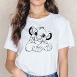 T-Shirt Roi Lion Femme Dessin Simba photo