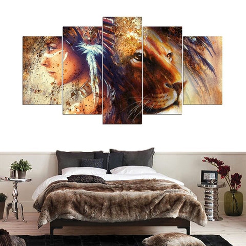 Tableau Lion Aplomb décoration abstrait