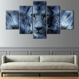 Tableau Lion Bleu belle photo sur toile