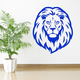 Sticker lion déco bleu.