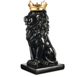 Statue lion noir.