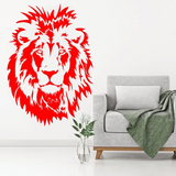 Sticker tête de lion rouge.