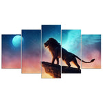 Tableau Lion Nuit peinture lion sur toile pour déco salon