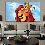 Tableau avec mufasa et simba le roi lion.