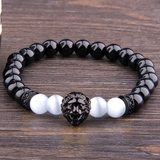 Black Bead Lion Bracelet 