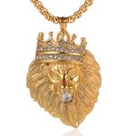 Collier tête de lion or.