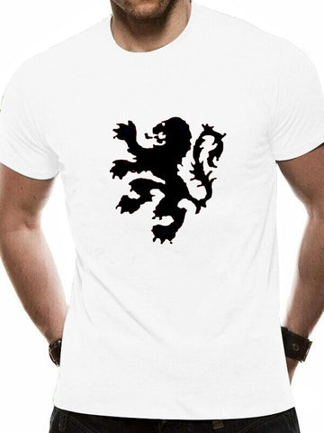 T-Shirt Lion Blanc Et Noir Pays-Bas
