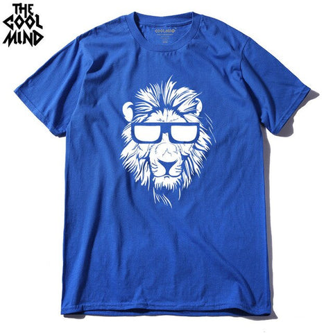 T-Shirt Lion Cool Bleu Roi