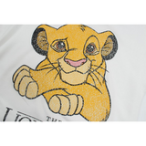 Simba imprimé sur pull blanc le roi lion.