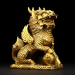 Statuette lion chinois pour richesse.