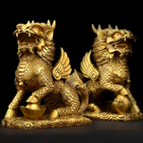 Statue Lions chinois en or