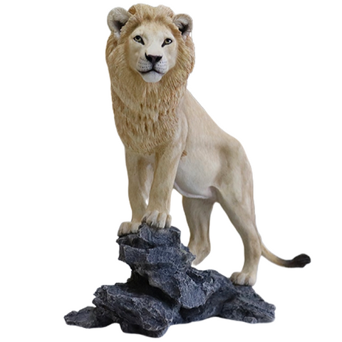 Statue lion design blanc.