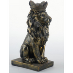 Statue lion couleur bronze.