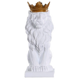 Statue lion blanc.
