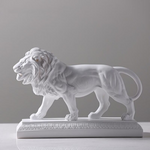 Statuette Lion intérieure blanche.