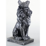 Statue lion grise.