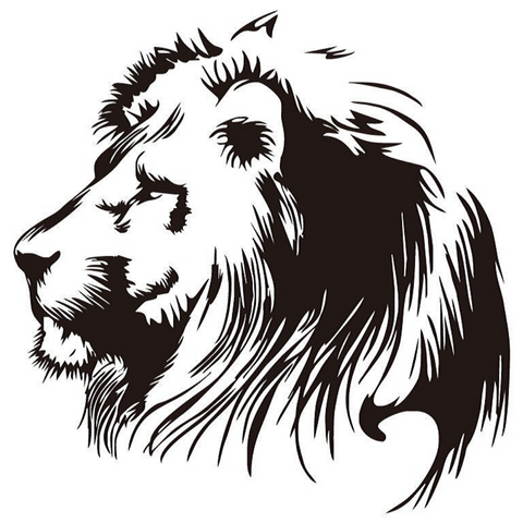 Sticker lion noir.