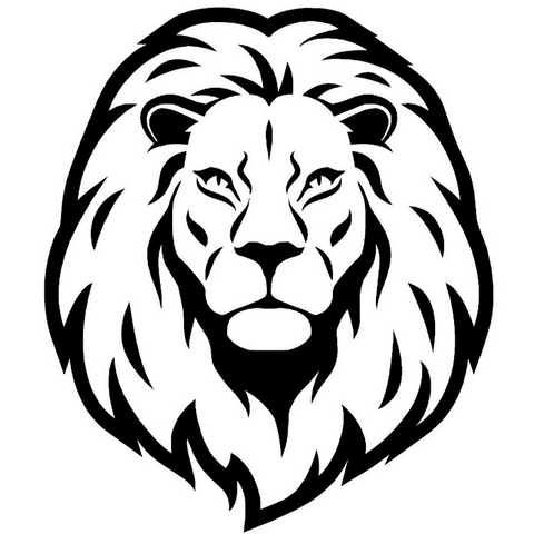 Sticker tête de lion noire.