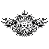 Sticker lion avec couronne.