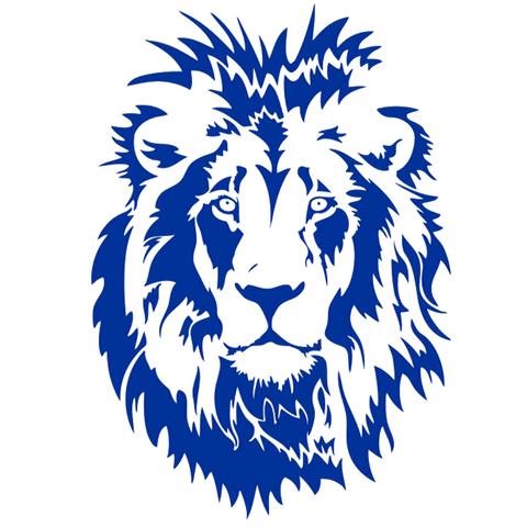Sticker lion bleu.