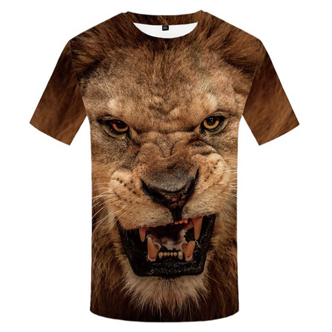 T shirt tête de lion.