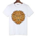 T-shirt lion homme en soleil.