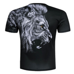 T-shirt lion qui rugit.