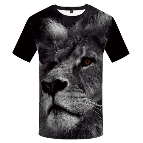 T shirt lion noir et blanc.