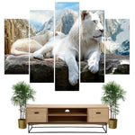 Tableau Lion Blanc Montagne | Lion Royaume