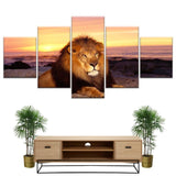 Tableau Lion Couché de Soleil | Lion Royaume