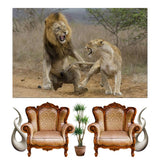 Tableau Lion et Lionne Contestation | Lion Royaume