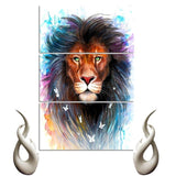 Tableau Lion Multicolore 3 Pièces