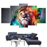 Tableau Lion Multicolore Design