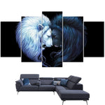 Tableau Lion Noir Lion Blanc