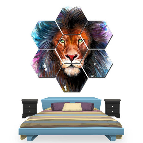 Tableau Tete de Lion Multicolor | Lion Royaume
