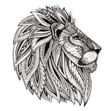 Tatouage Éphémère Lion Mandalas