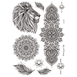 Tatouage Lion et Mandalas