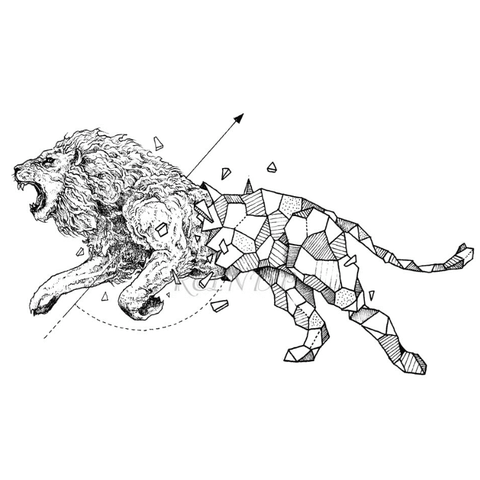 Tatouage Éphémère Lion Flash