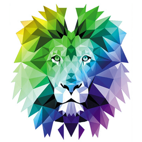Tatouage Éphémère Lion Multicolore
