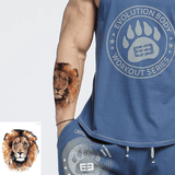 Tatouage lion en couleur.