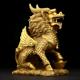Statuette lion chinois pour prospérité