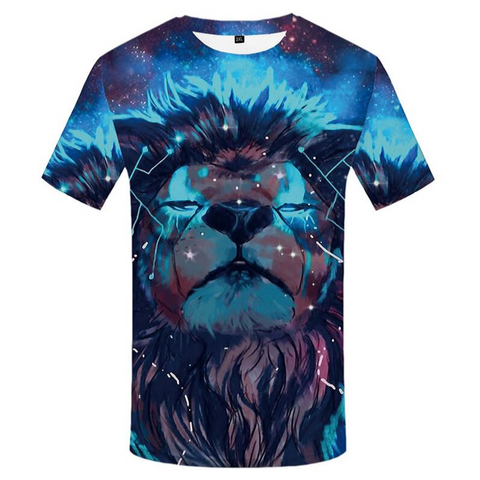 T-shirt lion couleurs.
