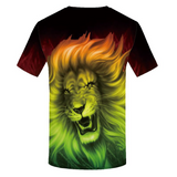 T-shirt lion rasta homme.
