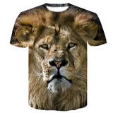 T-shirt lion en couleurs.