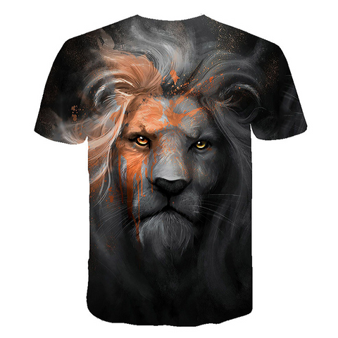 Tee-shirt avec tête de lion homme.