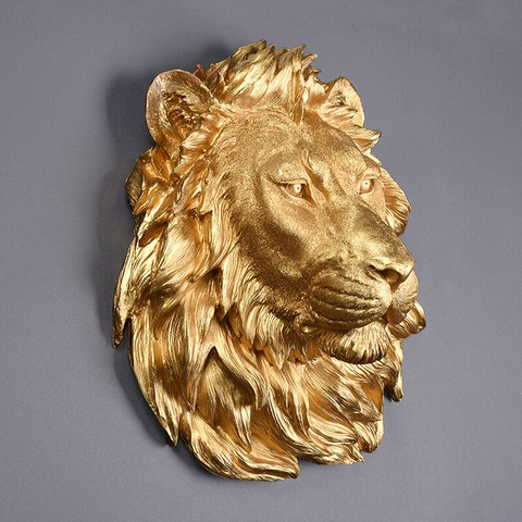 Tête de lion pour décoration intérieur.