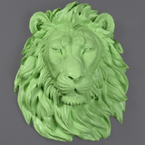 Tête de lion verte.