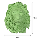 Taille tête de lion verte.